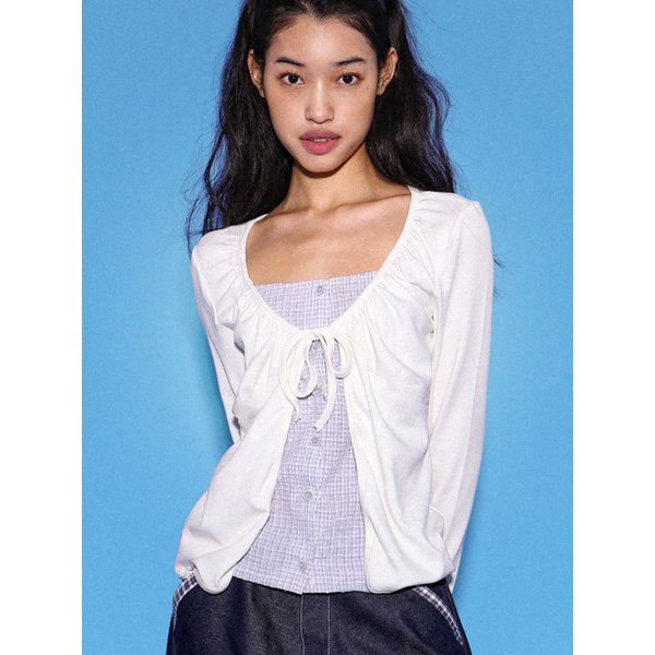 에이프릴 체크 레이어드 가디건 (2 Colors)