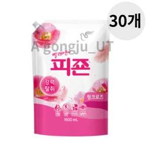 피죤 핑크로즈 섬유유연제 리필 고농축 탈취 1.6L 30p