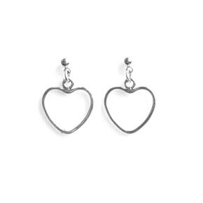 [RUSH OFF]SILVER BASIC HAERT EARRING하트귀걸이