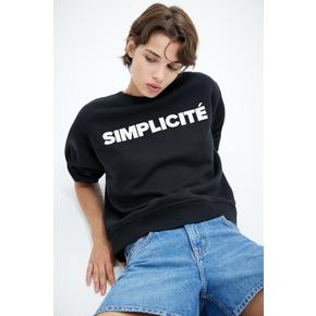 크루넥 스웨트셔츠 블랙/Simplicité 1091010068