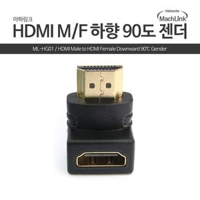 HDMI to HDMI F/M 하향 90도 꺽임 연장 젠더 ML-HG01