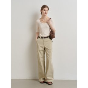WAVE BOAT-NECK T-SHIRT (cream ivory)