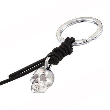 925 Silver Skull Key Ring