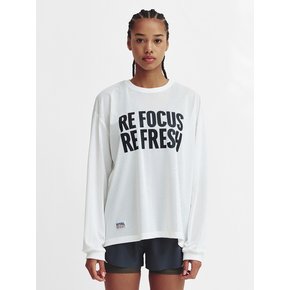 Refocus Mesh Round Neck T Shirt_White