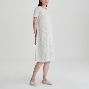 여 소프트 반팔 파자마 원피스(OFF WHITE / LIGHT BEIGE / NAVY / ZET BLACK / BLACK)
