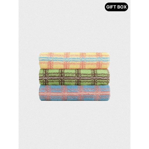 [국내생산] 3P 익스클루시브 콤팩트 코마사 타올_타탄 200g 선물포장