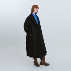 Shawl Collar Long Coat_BLACK