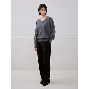 Wool Blended Vneck Knit [Charcoal]