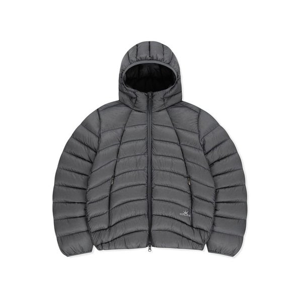 Hooded Fly Light Down Jacket Grey