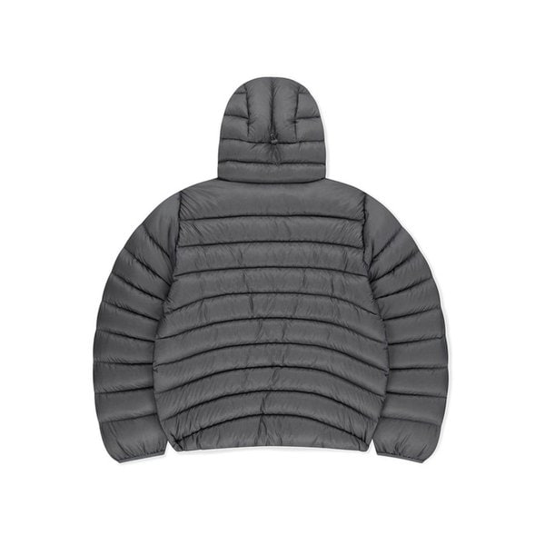 Hooded Fly Light Down Jacket Grey