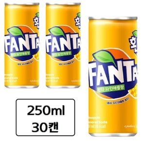 환타 파인애플향 250ml x 30CAN 미니 캔 과즙 탄산 음료수 비타민C