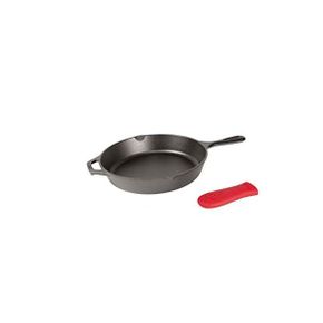 미국 롯지 무쇠팬 Lodge Cast Iron Skillet with Red Silicone Hot Handle Holder 10.25inch 135