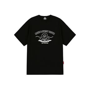 WAVE FLOWER T-SHIRTS - BLACK