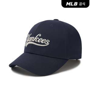 MLB [코리아공식] 컬시브 레터링 블링블링 스트럭쳐 볼캡 NY (Navy)