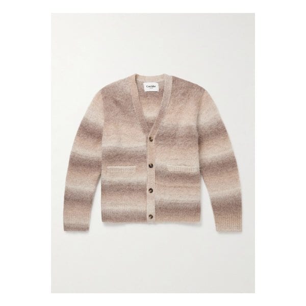 코리더 스트라이프 브러시드 알파카 블렌드 가디건 46376663162917588