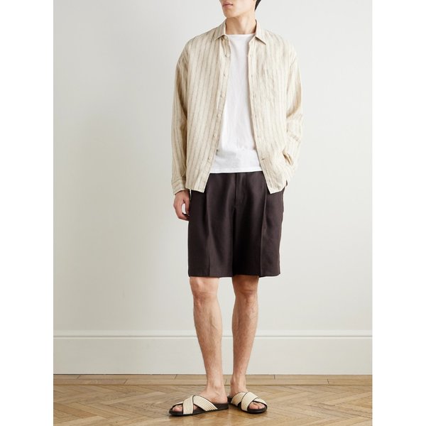 NN.07 Kay 1808 스트레이트 레그 플리츠 ECOVERO 코튼 리넨 블렌드 쇼츠 46376663163026329