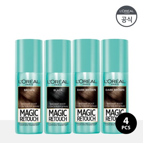 [SSG 단독구성] 로레알파리 매직 리터치 새치 커버 스프레이 75ml*4개번들+TR5 헤어팩 50ml