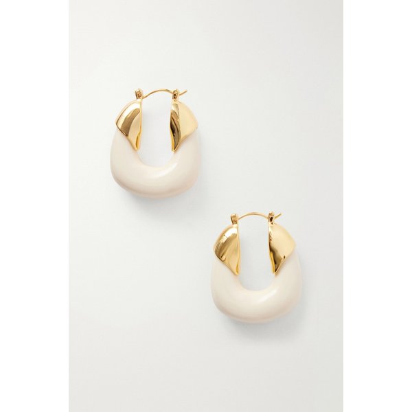 리지 포르투나토 알라바스터 골드톤 레진 후프 귀걸이 화이트 46376663163053532