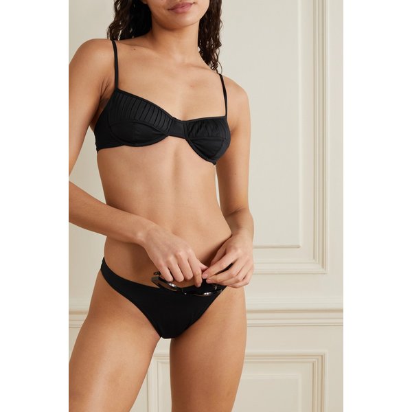 피쉬 Net Sustain Italia Pleated Recycled Underwired Bikini Top 블랙 32027475400287920