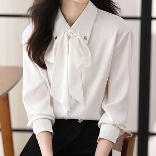 NB2471 럭셔리 세련미 리본넥 긴팔 카라 셔츠