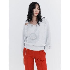 Damage V-neck sweatshirt_Melange