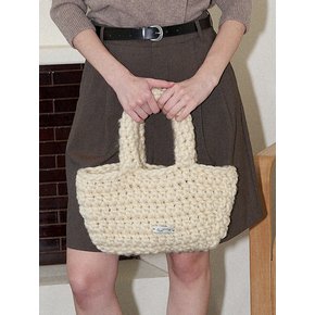 Wool 100% Handmade Crochet Tote Bag _ Cream