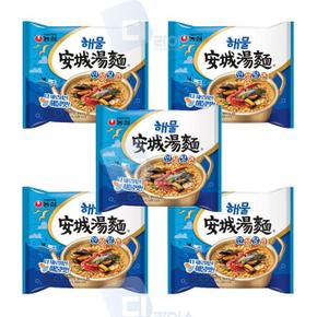 농심 해물안성탕면 5봉 봉지라면 시원한국물맛 (S50939960)