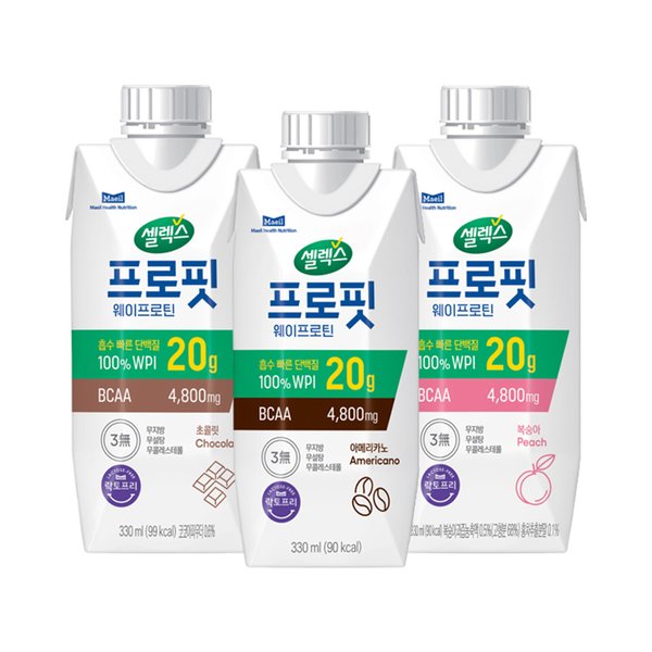 [SSG 특가]프로핏 WPI 드링크 3종 초콜릿/복숭아/아메리카노 330ml 24팩 분리유청