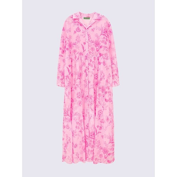 플라워 프린트 티어드 원피스 (LIGHT PINK)