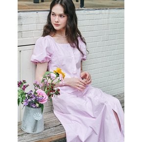 MET puff sleeve long dress pink