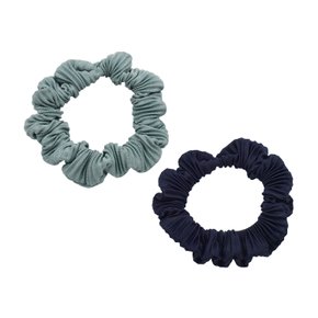 Shirring Scrunchie Duo_Navy 셔링 스크런치 네이비 듀오