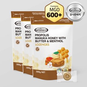 호주산 프로폴리스 마누카허니 위드 버터멘톨 로젠지스 캔디 (MGO600+) 300g X 3개입