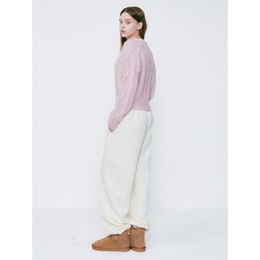 Line String Sweat Pants Cream