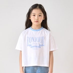 배색 여유 반팔티 IDRA24550_7358