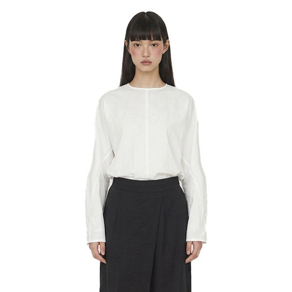 Basrak Round Pannel Blouse_Black/White