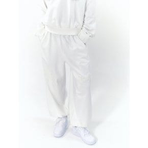 Knee Point Ribbon Jogger Pants White