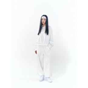 Knee Point Ribbon Jogger Pants White