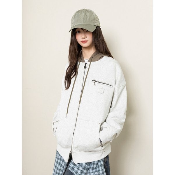 2WAY 디트로이트 후드 집업_오트밀