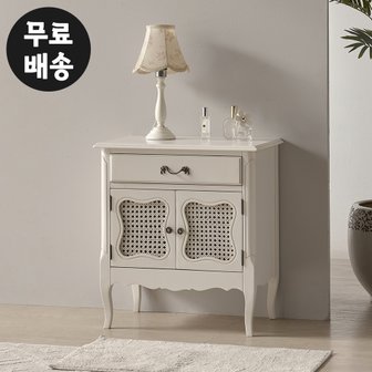 벤티스가구 베르 엔틱 원목 라탄 양문 협탁 서랍장 인테리어 소파옆 침대옆 우드 테이블(605)