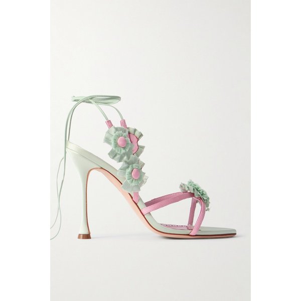 팔리쏘트 가죽 트리밍 아플리케 그로스그레인 새틴 샌들 46376663162925898