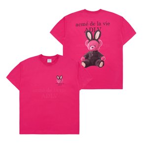 RABBIT BEAR DOLL LOGO SHORT SLEEVE T-SHIRT PINK 레빗베어 핑크 SSLRBR-PNK