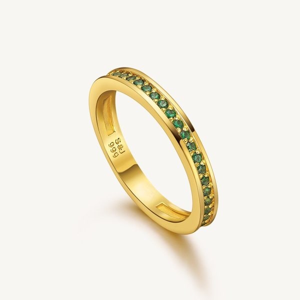 [수앤진골드] 브릴리언트 에메랄드 가드링 반지 24K 순금 3.75g