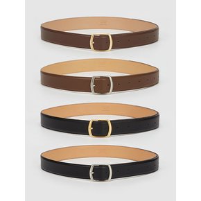 T Squre Hardware Leather Belt_4colors