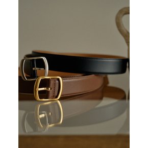 T Squre Hardware Leather Belt_4colors