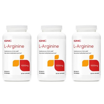 GNC 지엔씨 엘 아르기닌 L-Arginine 1000mg 180캡슐 X 3통 미국직구