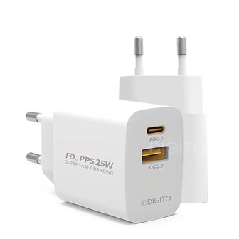 디지토 정품 25W USB PD PPS 2포트 C타입 고속 충전기