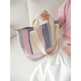 언폴드 Stripe two-way bag (pink)