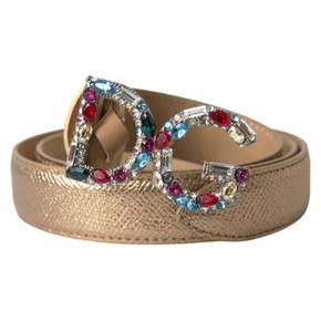 4841481 Dolce  Gabbana Crystal-Embellished Leather Womens Belt