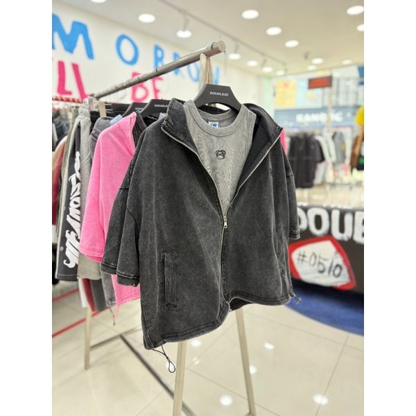 [여주점] 워싱하이넥집업자켓,블랙JHZZ61406