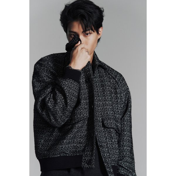 [여주점] [이로] 남성LEATHER 트리밍 바시티 자켓 IQUAA24701BKX